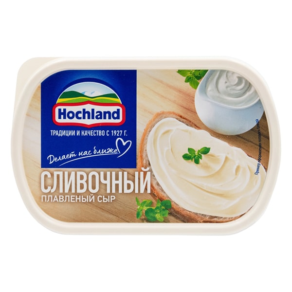 Сыр "Hochland" плавленый, сливочный 55%, 200 г.